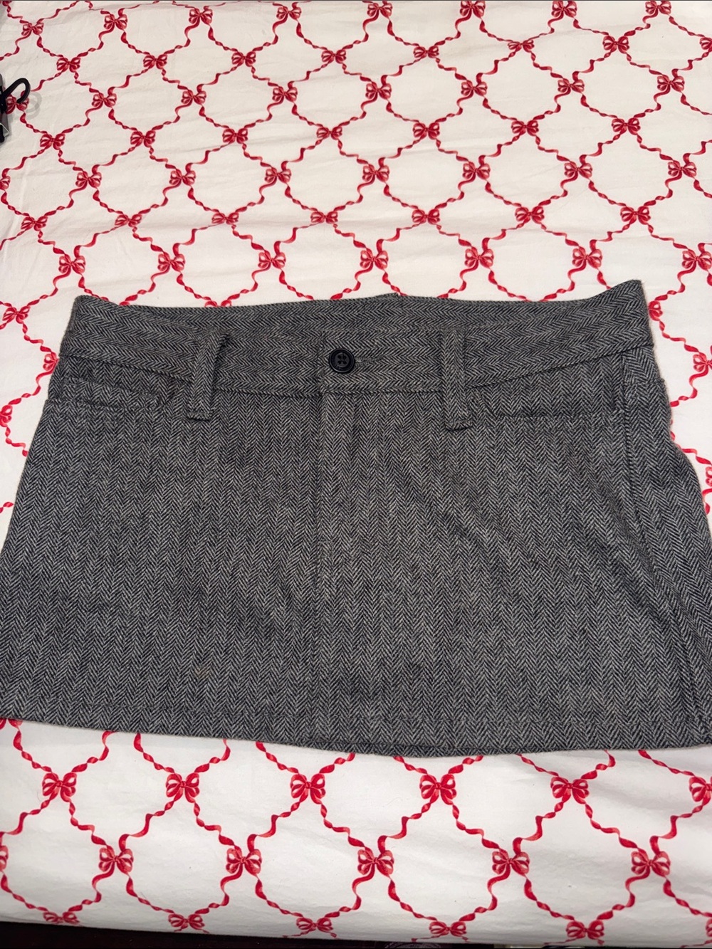 Brandy Melville Gray Herringbone Mini Skirt